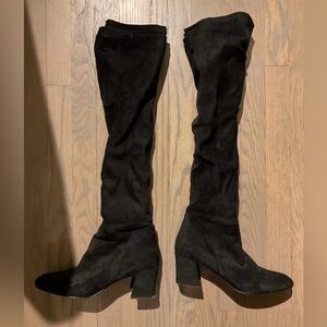 Chinese Laundry Black Suede Boots - Size 10